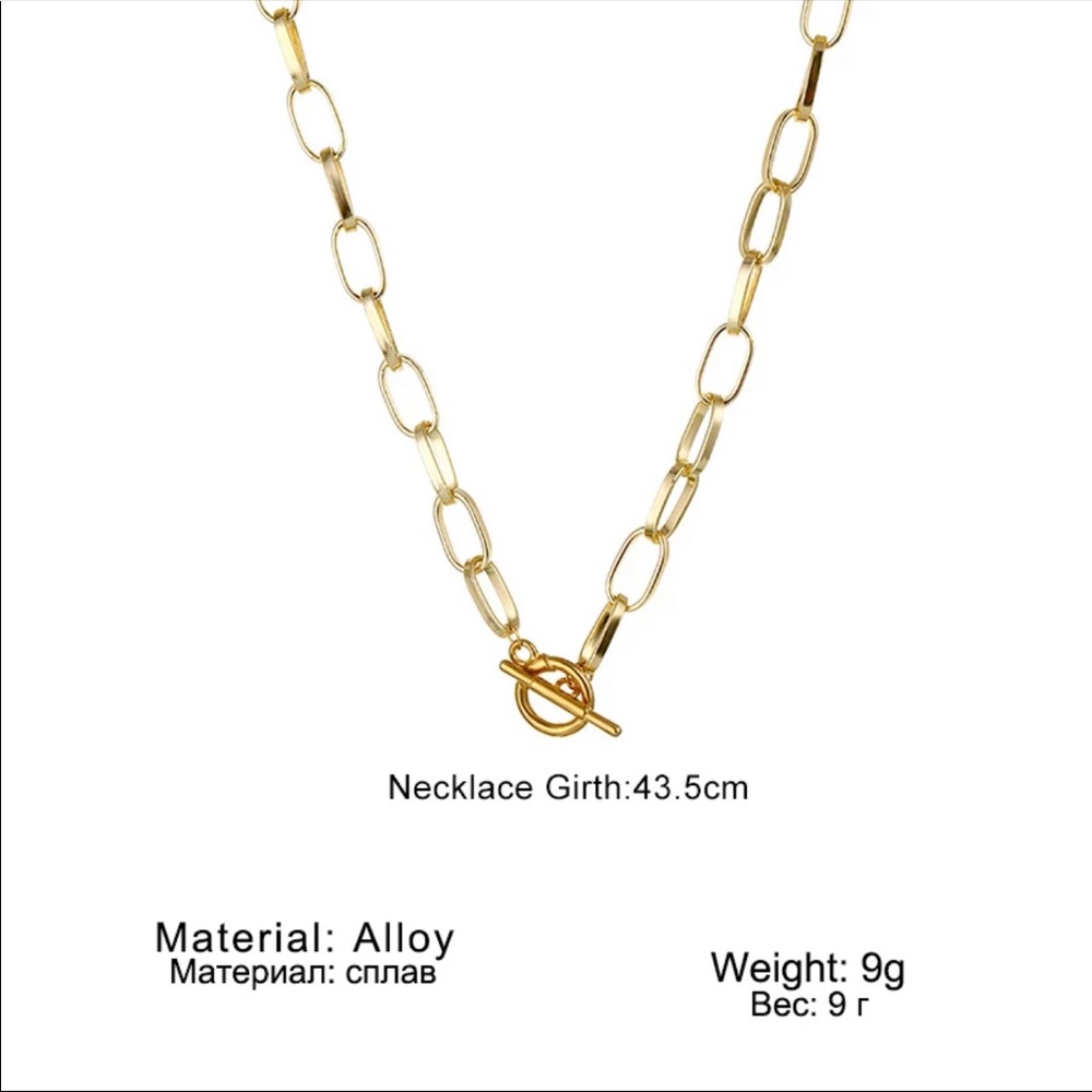 Nice gold color hip hop classic OT buckle necklace - Picture 4 of 4